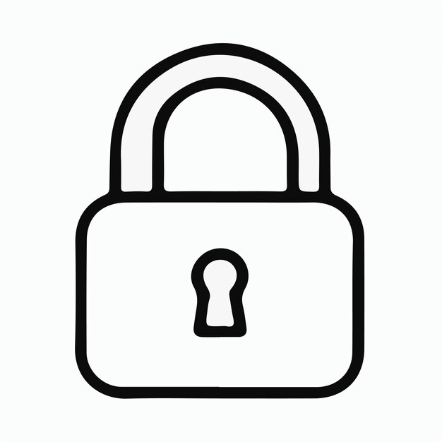 Vector de logotipo de icono de bloqueo mínimo sencillo