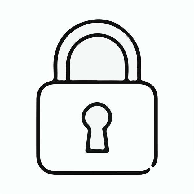 Vector de logotipo de icono de bloqueo mínimo sencillo