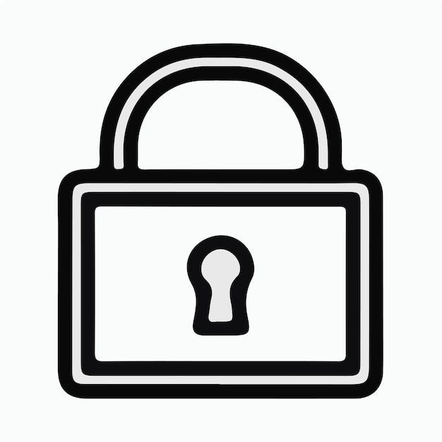 Vector de logotipo de icono de bloqueo mínimo sencillo