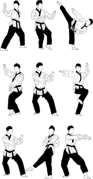 Vector de logotipo de icono de karate