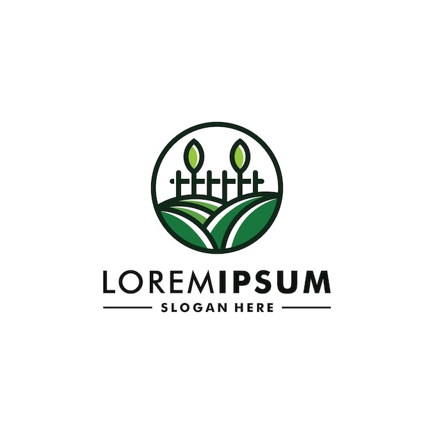 Vector de logotipo de icono de naturaleza de diseño de logotipo de granja