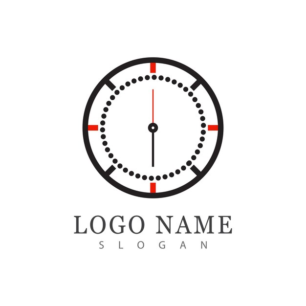 Vector de logotipo de icono de tiempo en diseño plano