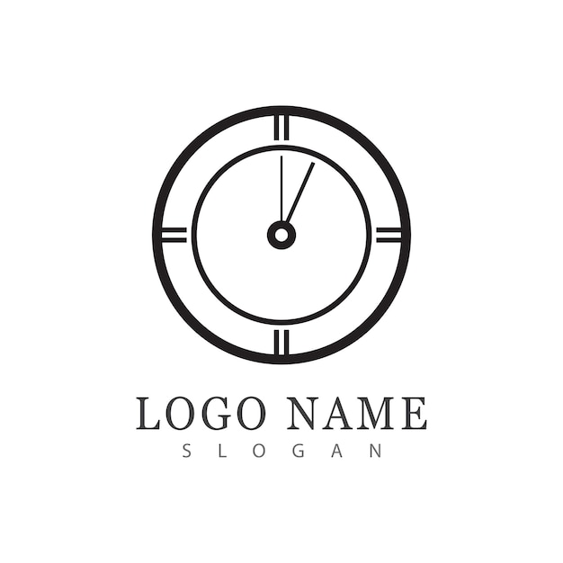 Vector de logotipo de icono de tiempo en diseño plano