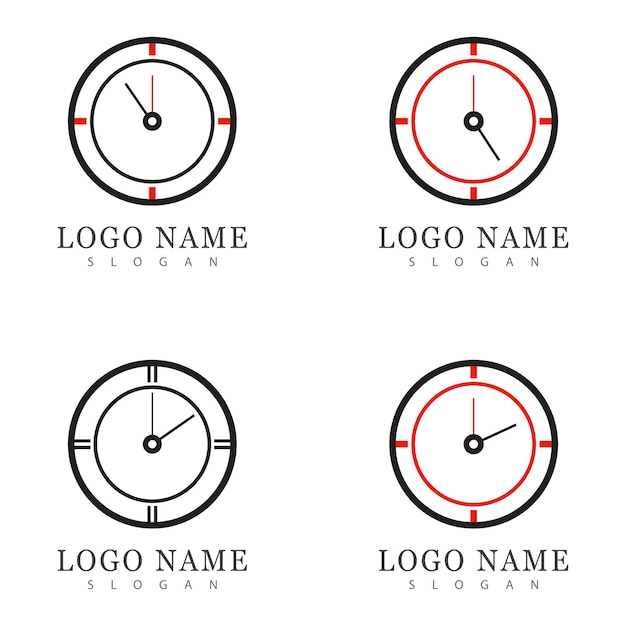 Vector de logotipo de icono de tiempo en diseño plano