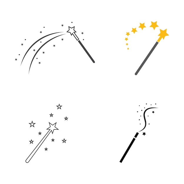 Vector de logotipo de icono de varita mágica