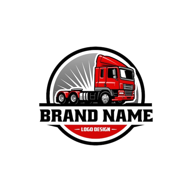 vector de logotipo de ilustración de camión en fondo blanco