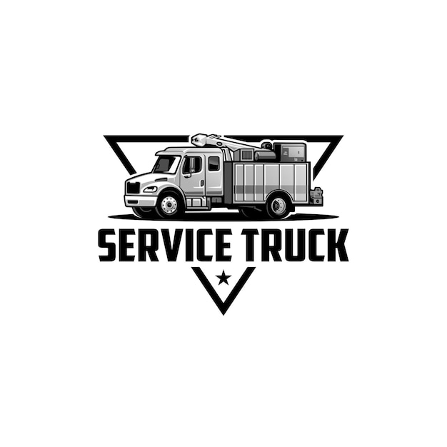 vector de logotipo de ilustración de camión de servicio