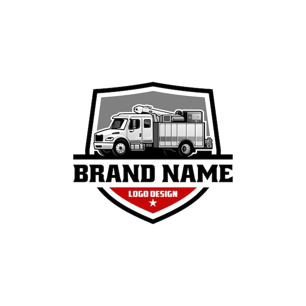 vector de logotipo de ilustración de camión de servicio