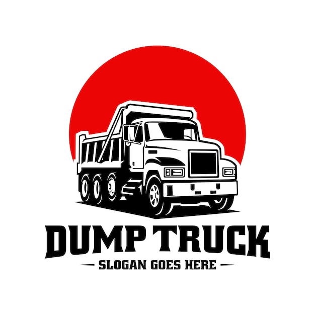 vector de logotipo de ilustración de camión volquete