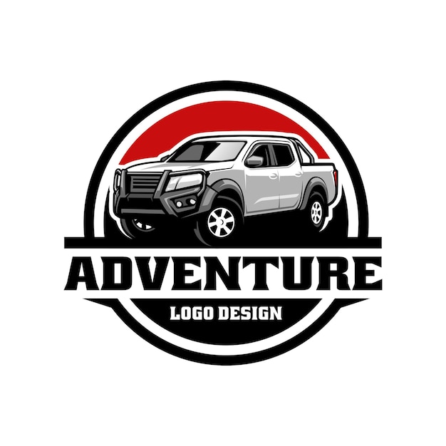 Vector vector de logotipo de ilustración de camioneta de aventura