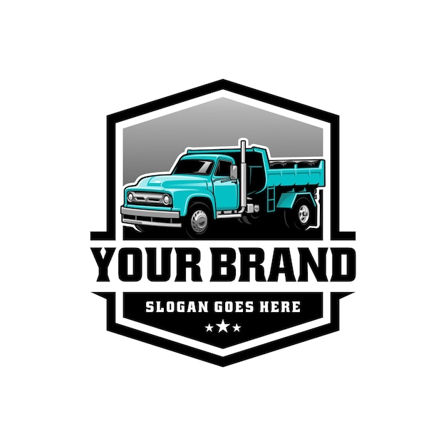 Vector de logotipo de ilustración de camioneta clásica
