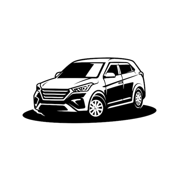 Vector de logotipo de ilustración de coche suv