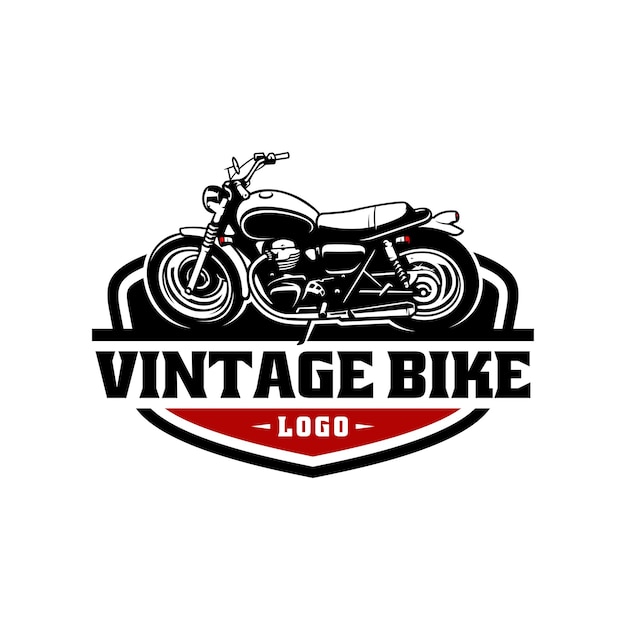 vector de logotipo de ilustración de motocicleta clásica personalizada