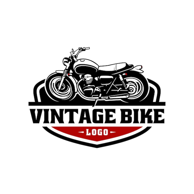 Vector de logotipo de ilustración de motocicleta clásica personalizada