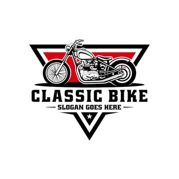 Vector vector de logotipo de ilustración de motocicleta clásica