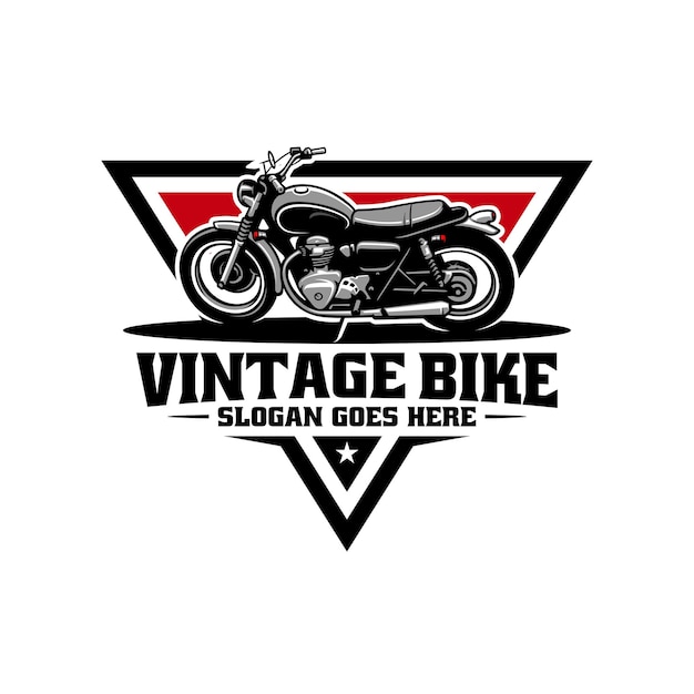 Vector vector de logotipo de ilustración de motocicleta clásica