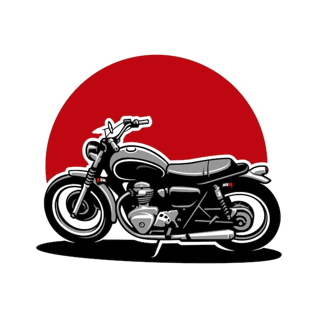 Vector vector de logotipo de ilustración de motocicleta clásica