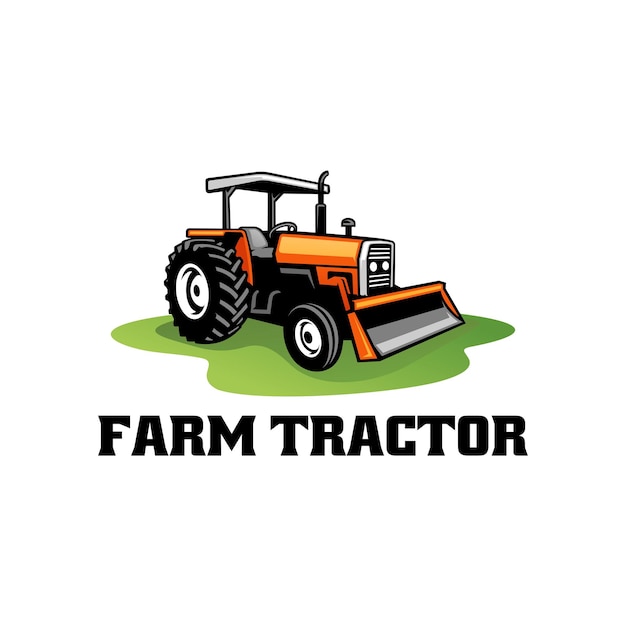 vector de logotipo de ilustración de tractor agrícola y excavación