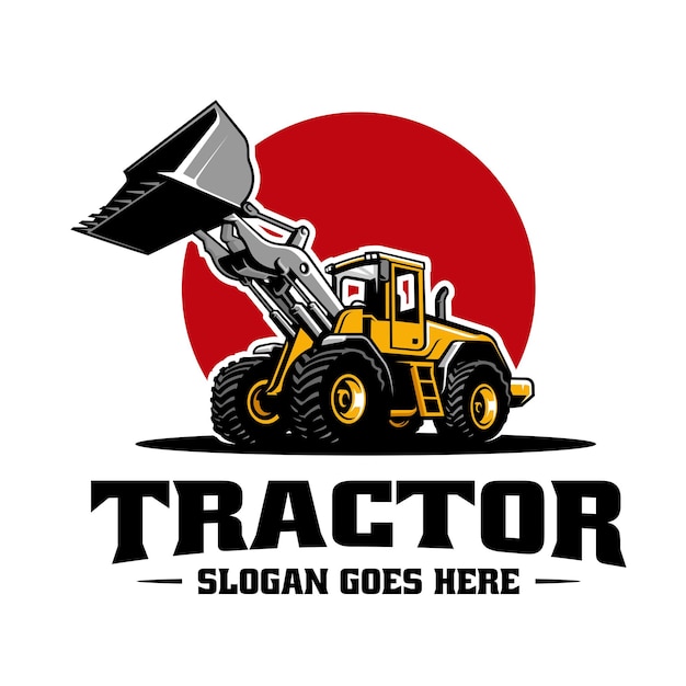 Vector vector del logotipo de la ilustración del tractor