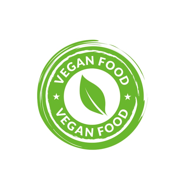 Vector vector del logotipo de la insignia de comida vegana