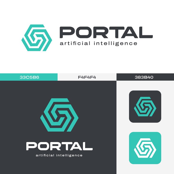Vector vector del logotipo de la inteligencia artificial