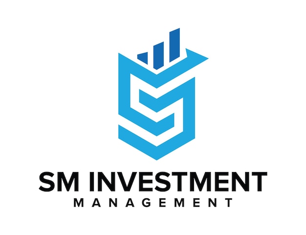 VECTOR DE LOGOTIPO DE INVERSIÓN DE LETRA SM