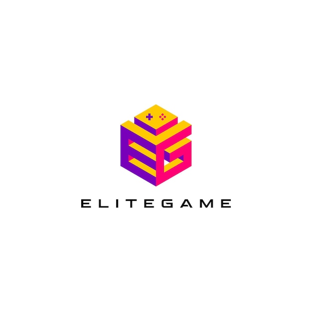 Vector de logotipo de juegos de letras EG