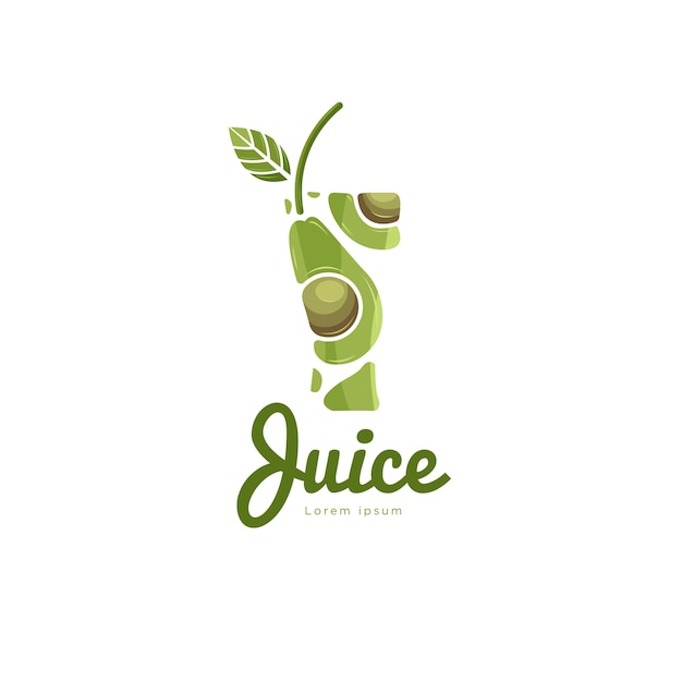 Vector de logotipo de jugo de aguacate