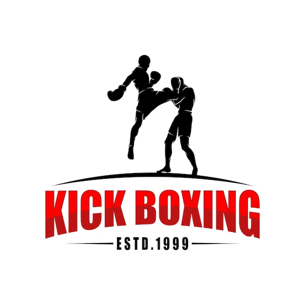 Vector de logotipo de kickboxing y artes marciales mixtas