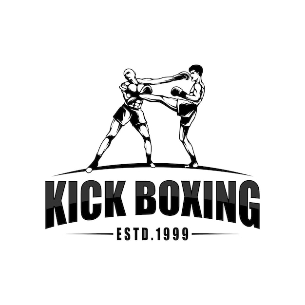 Vector de logotipo de kickboxing y artes marciales mixtas