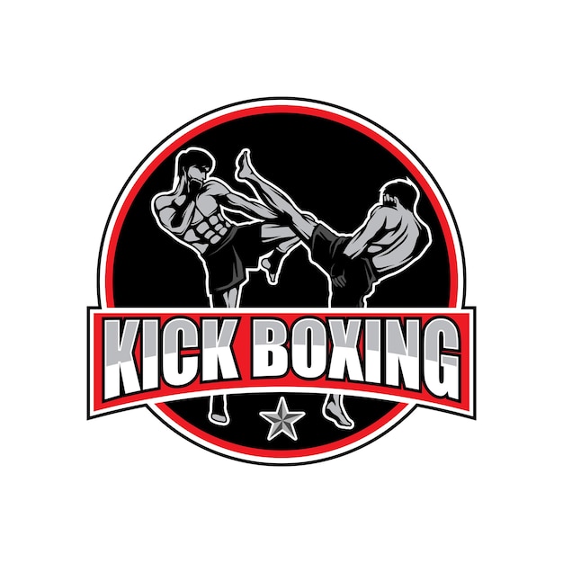 Vector de logotipo de kickboxing y artes marciales mixtas