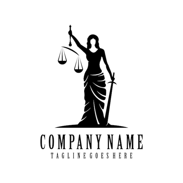 Vector de logotipo de Lady Law para plantilla de diseño de logotipo legal de bufete de abogados Logotipo o insignia de bufete de abogados vectorial