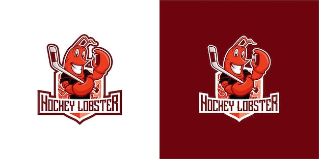 Vector de logotipo de langosta de hockey