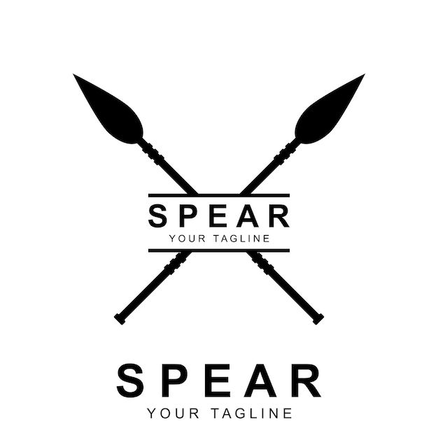 Vector de logotipo de lanza con plantilla de eslogan