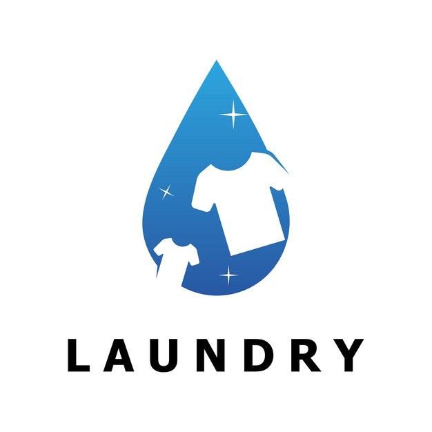 Vector de logotipo de lavandería con plantilla de eslogan