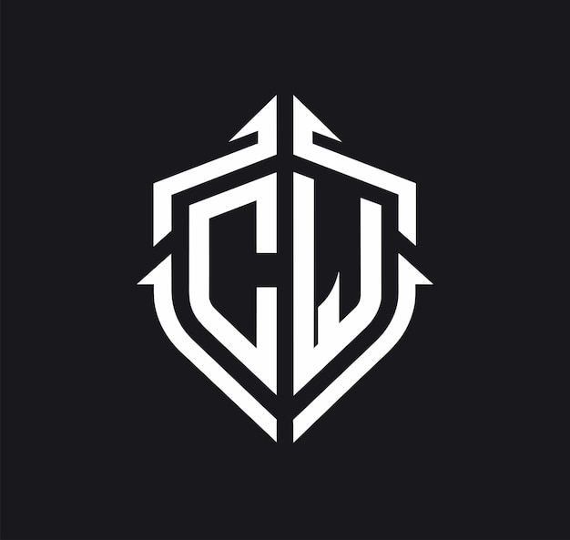 Vector del logotipo de la letra CW