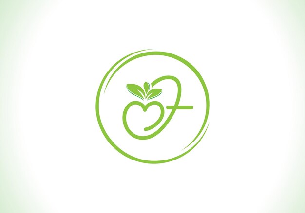 Vector del logotipo de la letra F de la hoja saludable