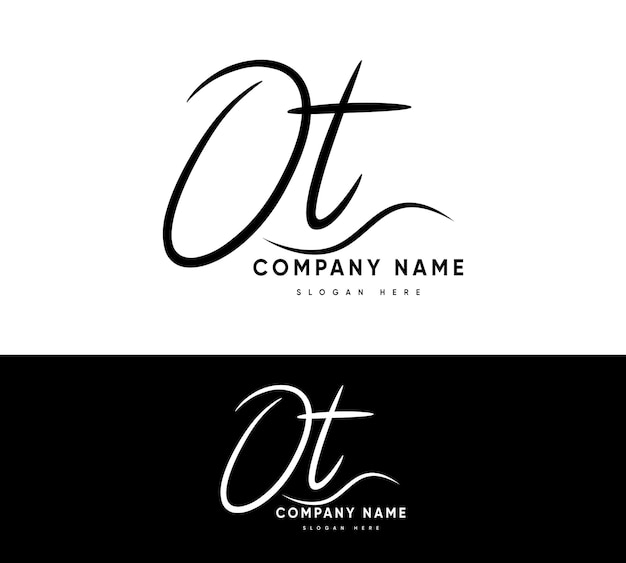 Vector del logotipo de la letra inicial y de la firma