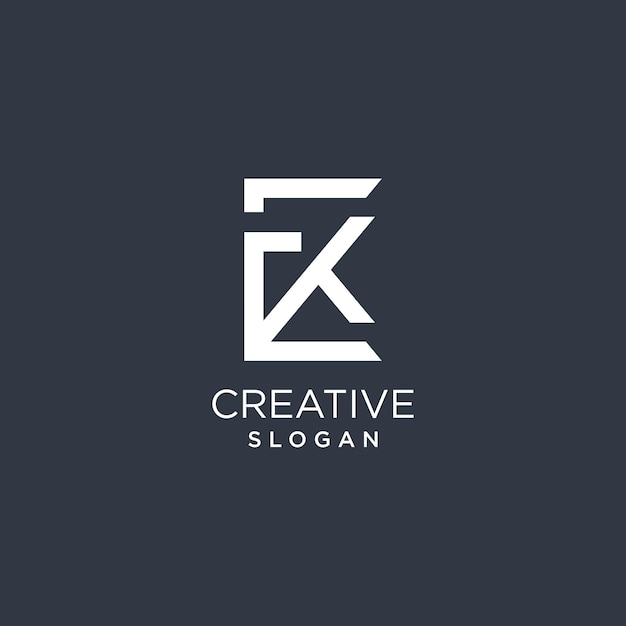 Vector de logotipo de letra K con idea creativa y simple moderna