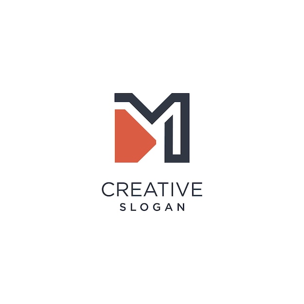 Vector de logotipo de letra M con idea creativa y simple moderna