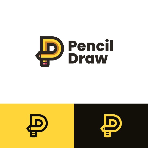 Vector del logotipo de la letra p del lápiz