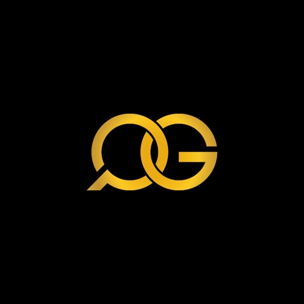 Vector de logotipo de letra qg dorado sobre fondo negro