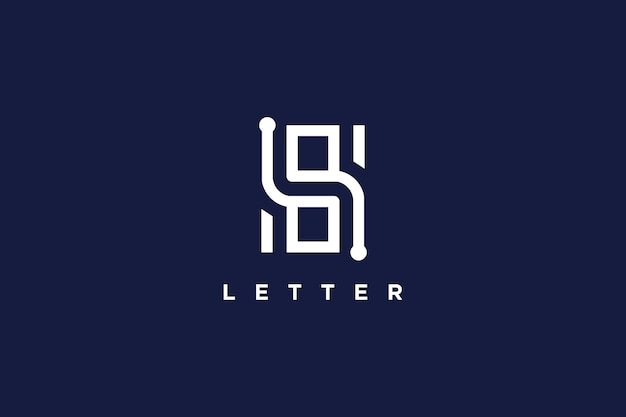 Vector de logotipo de letra S con diseño blanco de concepto moderno