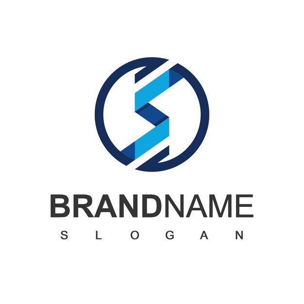 Vector del logotipo de la letra S, símbolo de la empresa de tecnología empresarial moderna