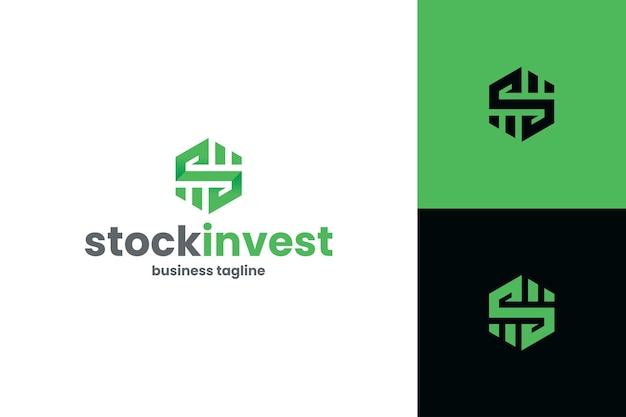El vector del logotipo de la letra stock invest s