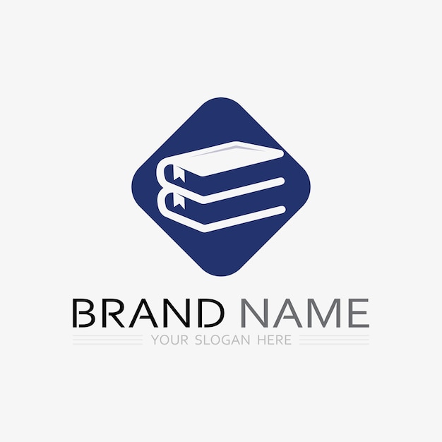 Vector del logotipo del libro e icono educativo de la ilustración