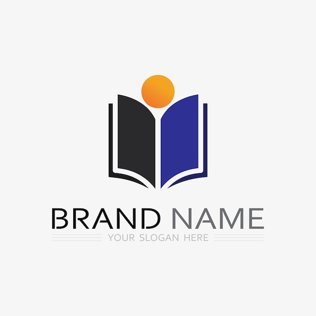 Vector del logotipo del libro e icono educativo de la ilustración