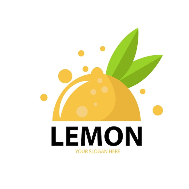 vector de logotipo de limón Vector de logotipo de fruta fresca y hoja Plantilla de logotipo de limón
