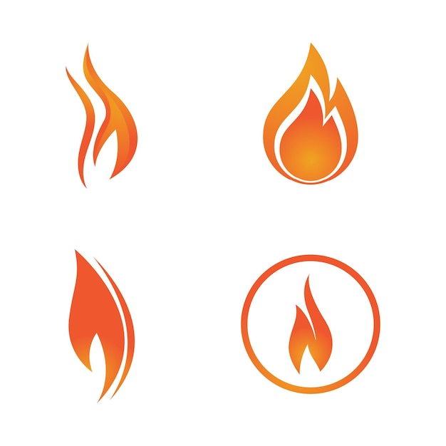 Vector de logotipo de llama de fuego Concepto de logotipo de energía y gas de petróleo