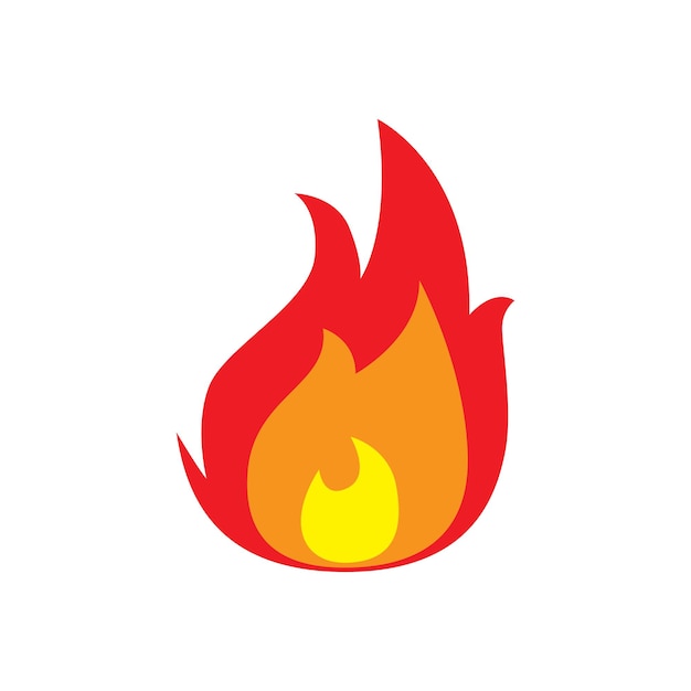 Vector de logotipo de llama de fuego icono de fuego ilustración vectorial de símbolo de fuego aislada en fondo blanco